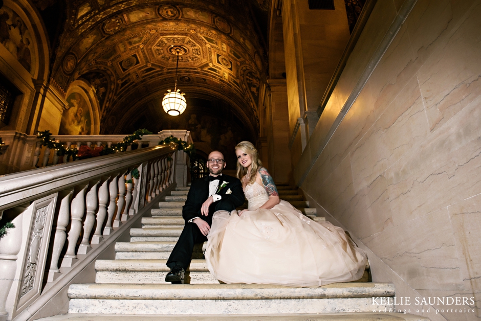 Detroit public library wedding photos